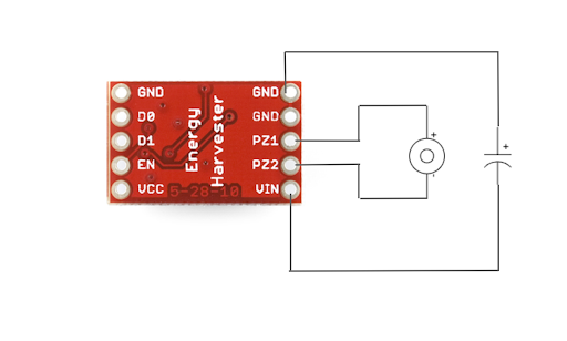 The wiring diagram for the energy harvesting chip.